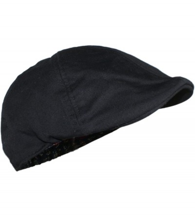 Newsboy Caps Cotton Adjustable Duckbill Driving Cap - Black - CL18D9CCWLY $13.48