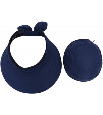 Bucket Hats Woman Baseball Caps Sun Hat Wide Brim Sun Visor Summer Beach Golf Hat - Navy Blue - CZ18C0AKK6L $13.39