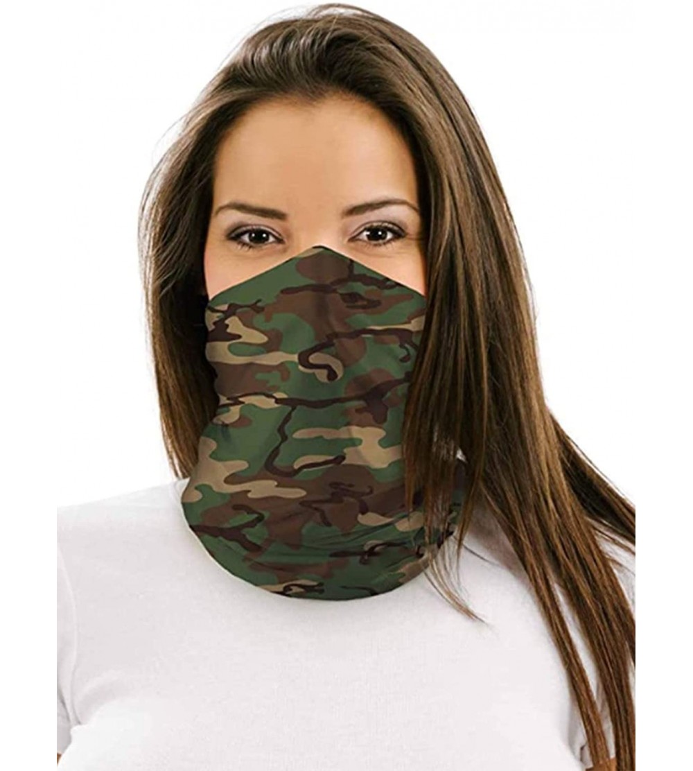 Balaclavas Seamless Neck Gaiter Fashion Bandana Sports Casual Headwear Headwrap Balaclava Helmet Liner - Green3 - C419844CGQL...