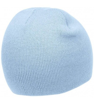 Skullies & Beanies Short Cuffless Beanies - Light Blue - CL112PDNVHV $9.69