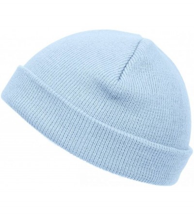 Skullies & Beanies Short Cuffless Beanies - Light Blue - CL112PDNVHV $9.69