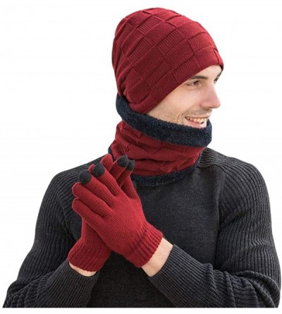 Skullies & Beanies Winter Beanie Fashion Fleece - Wine Red - CJ1925WLLMM $8.79