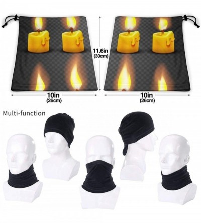 Balaclavas Neck Gaiter Headwear Face Sun Mask Magic Scarf Bandana Balaclava - Candle With Fire - CF197SCXEKE $15.00