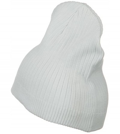 Skullies & Beanies Big Stripe Ribbed Cotton Beanie - White - C6113RD0SUL $20.74