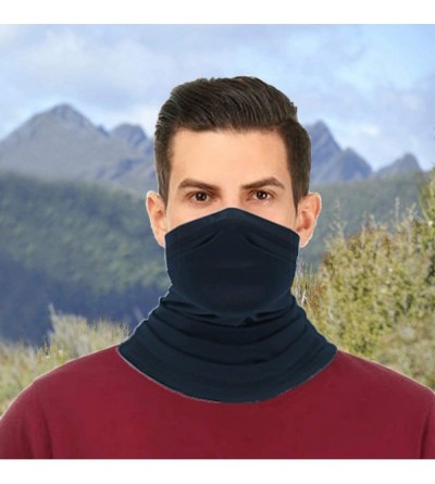 Balaclavas Summer Neck Gaiter Face Scarf/Neck Cover/for Sun Protection Headwear Hear Warp - Dark Blue - C3197YDRZC9 $12.68