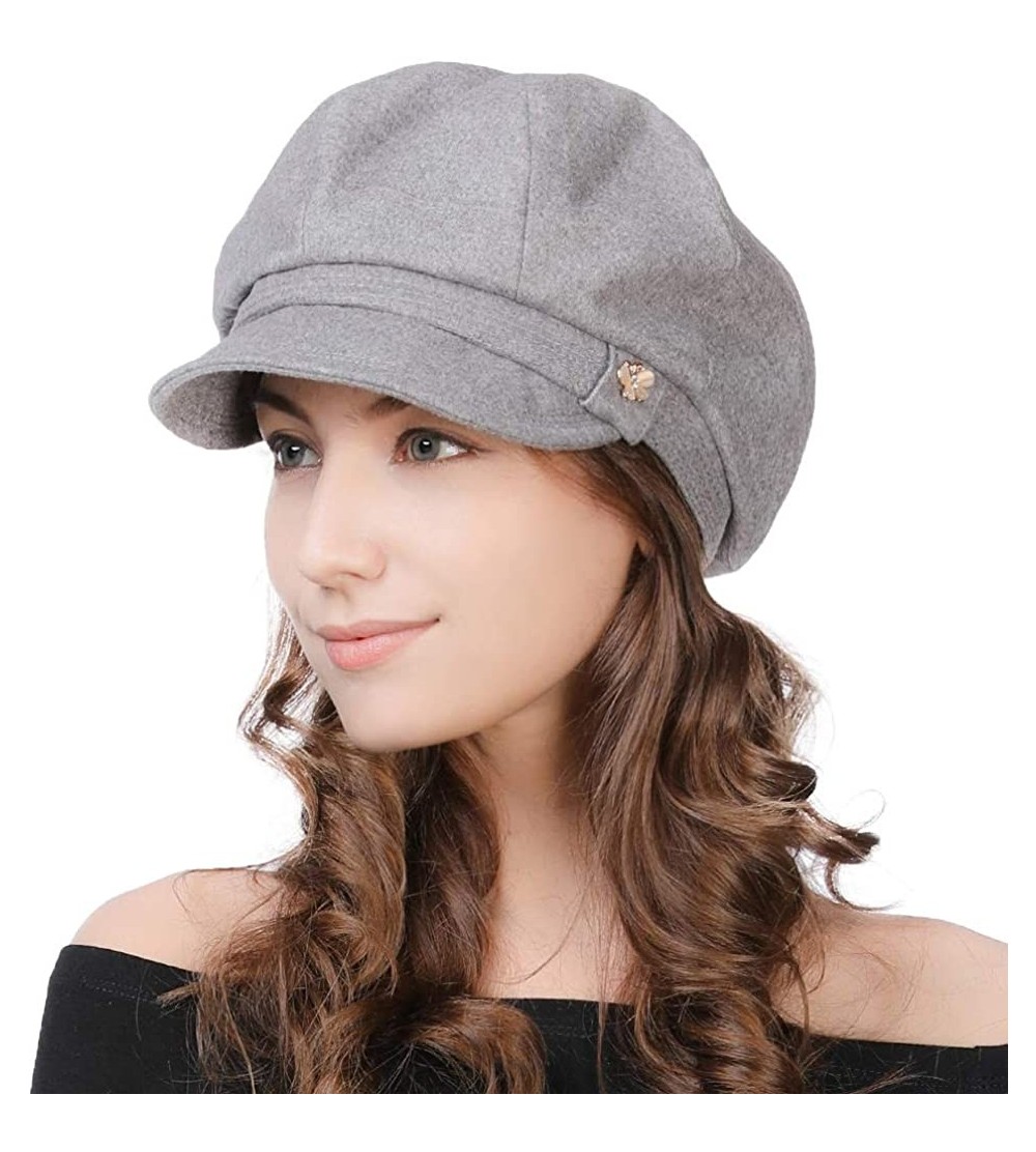 Newsboy Caps Women's Newsboy - 89099grey - CT18XHQNIMR $19.42