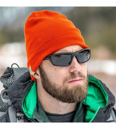 Skullies & Beanies Ridge Cuff Wool Beanie - Blaze Orange - CL18G0D0DU0 $16.83