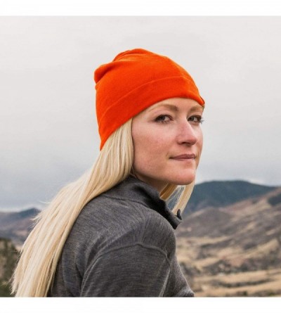 Skullies & Beanies Ridge Cuff Wool Beanie - Blaze Orange - CL18G0D0DU0 $16.83