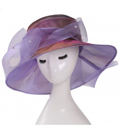 Sun Hats Accessories Women's Organza Kentucky Derby Hat Fashion New Ladies Multicolor Elegant Personality Sun Hat - Purple - ...