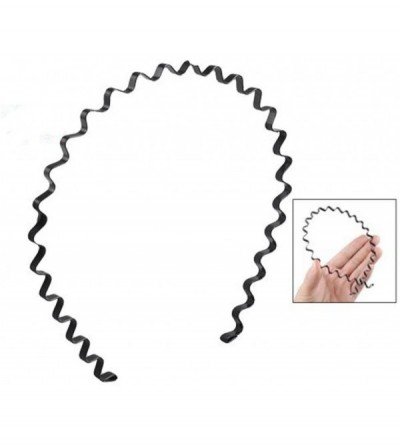 Headbands Unisex Wavy Metal Black Hair Hoop Headband Headware Accessories Sports Band For Girls Men Women - CY12NZUAUFJ $10.93