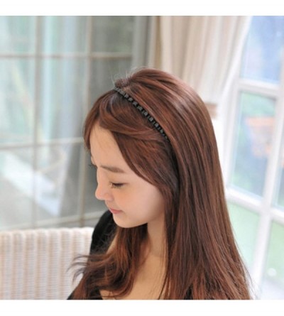 Headbands Unisex Wavy Metal Black Hair Hoop Headband Headware Accessories Sports Band For Girls Men Women - CY12NZUAUFJ $10.93