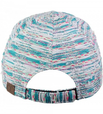 Baseball Caps Silver Metallic Multicolor Weaved Adjustable Precurved Baseball Cap Hat - Mint - CF17YC5Z4NU $11.96