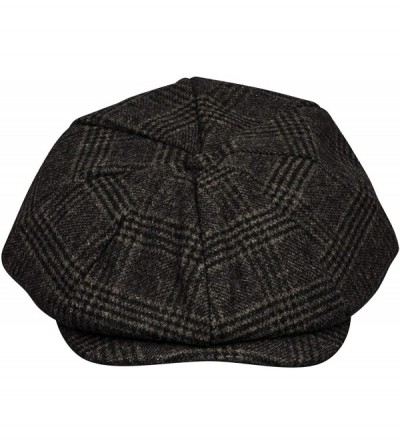 Newsboy Caps Men's Wool Newsboy Cap- 8 Piece Panel Flat Cap Cabbie Hat Classic Plaid - Coffee Plaid-l/Xl - CS1924LLOO4 $17.82