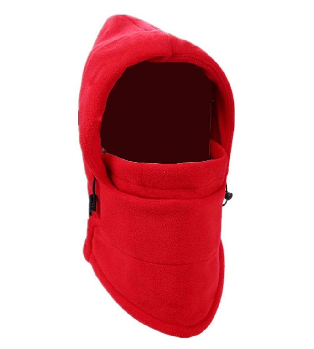 Balaclavas Balaclava Heavyweight Fleece Hood Cold Weather Windproof Face and Neck Mask - Red - CB192T22HEA $12.36