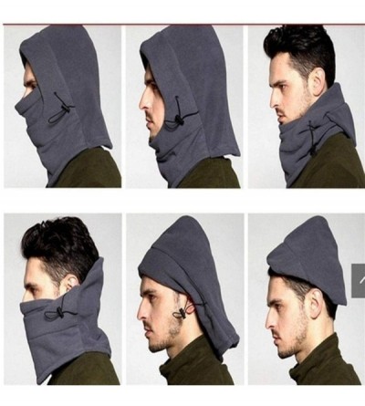 Balaclavas Balaclava Heavyweight Fleece Hood Cold Weather Windproof Face and Neck Mask - Red - CB192T22HEA $12.36