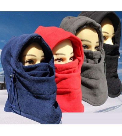 Balaclavas Balaclava Heavyweight Fleece Hood Cold Weather Windproof Face and Neck Mask - Red - CB192T22HEA $12.36