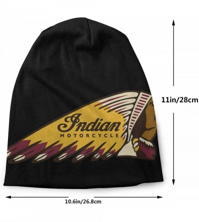 Skullies & Beanies Indian Vintage Motorcycle Beanie Hat Skull Cap - Black - CQ18AOEYNO4 $22.71