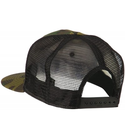 Baseball Caps Camouflage Cotton Flat Bill Trucker Cap - Camo Black - CI11UU7DBYH $13.02