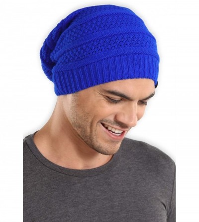 Skullies & Beanies Slouchy Cable Knit Beanie for Men & Women - Winter Toboggan Hats for Cold Weather - Oversized Slouch Beani...