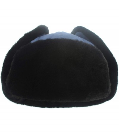 Bomber Hats Oudoor Unisex Faux Fur Lined Trapper Hat Warm Windproof Winter Russian Hats - Navy Blue - C518AS696Q3 $14.31