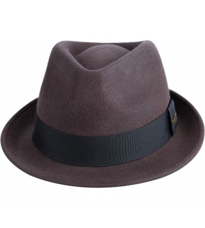 Fedoras Mens Felt Fedora Hat Unisex Classic Manhattan Indiana Jones Hats - Chocolate - CS18XQT5KRR $47.83