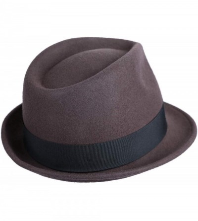 Fedoras Mens Felt Fedora Hat Unisex Classic Manhattan Indiana Jones Hats - Chocolate - CS18XQT5KRR $47.83