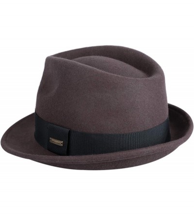 Fedoras Mens Felt Fedora Hat Unisex Classic Manhattan Indiana Jones Hats - Chocolate - CS18XQT5KRR $47.83