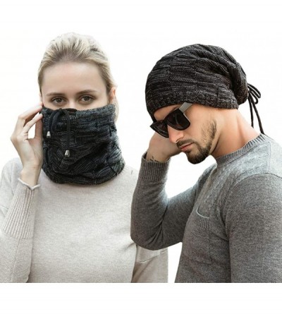 Skullies & Beanies Pony Tail Beanie Dread Beanie Knit Loop Scarf Neckerchief Dreadlocks Hat - Black - C118ALA797C $8.63