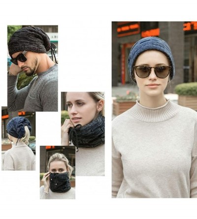 Skullies & Beanies Pony Tail Beanie Dread Beanie Knit Loop Scarf Neckerchief Dreadlocks Hat - Black - C118ALA797C $8.63