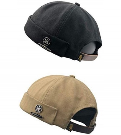 Skullies & Beanies Brimless Watch Cap Rolled Cuff Harbour Hat Retro Strapback Docker Leon Cap - Ct08-khaki - CJ18L9MZ7WY $15.36