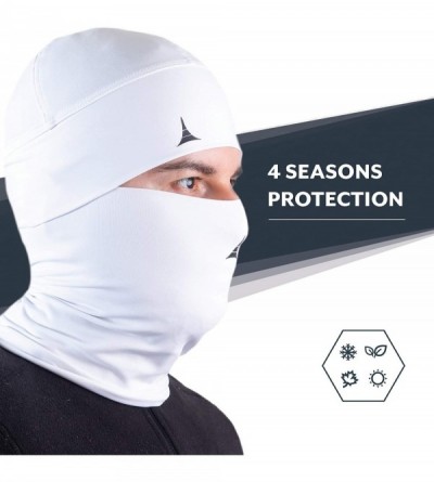 Balaclavas Face Mask Bandana + Helmet Liner Skull Cap Beanie Anti Dust- Wind & Cycling Pack - White - CC18AIMS2ZE $16.27