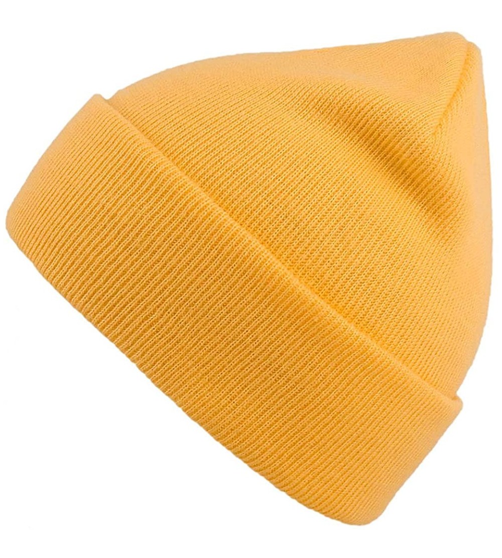 Skullies & Beanies Slouchy Beanie Cap Knit hat for Men and Women - Fresh Yellow - C818WS5Q3Z5 $12.41