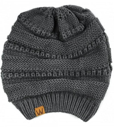 Skullies & Beanies Winter Thick Knit Beanie Slouchy Beanie for Men & Women - Grey - CO186KY2GR9 $10.90