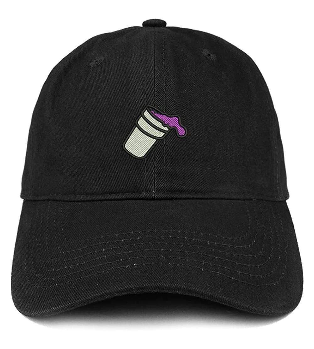 Baseball Caps Double Cup Morning Coffee Embroidered Soft Crown 100% Brushed Cotton Cap - Black - CR182H3QGQC $18.93