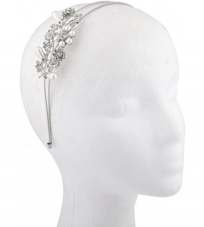 Headbands Bride Bridal Floral Pearl Statement Headband - CC12GHFT2UR $9.12