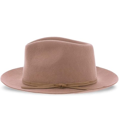 Fedoras Parker Wool Fedora Hat - Sand - C118QO8D75T $50.87