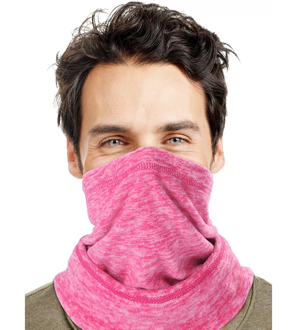 Balaclavas Men's Fleece Neck Warmer Cold Weather Windprood Ski Balaclava Face Mask - Pink - CO1928TA70Y $8.33