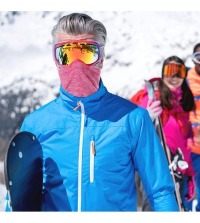 Balaclavas Men's Fleece Neck Warmer Cold Weather Windprood Ski Balaclava Face Mask - Pink - CO1928TA70Y $8.33