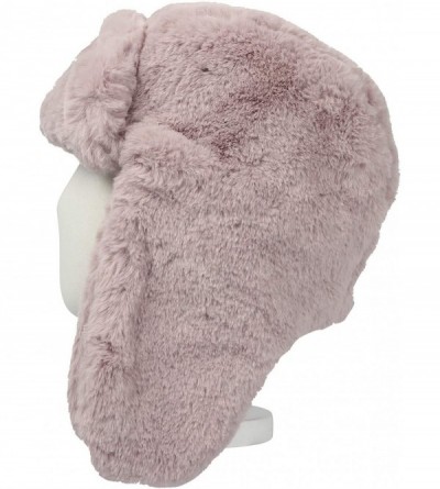 Bomber Hats Winter Faux Fur Snow Trapper Russian Hat Ear Flaps KRT1149 - Pink - C618MDML6KN $22.01