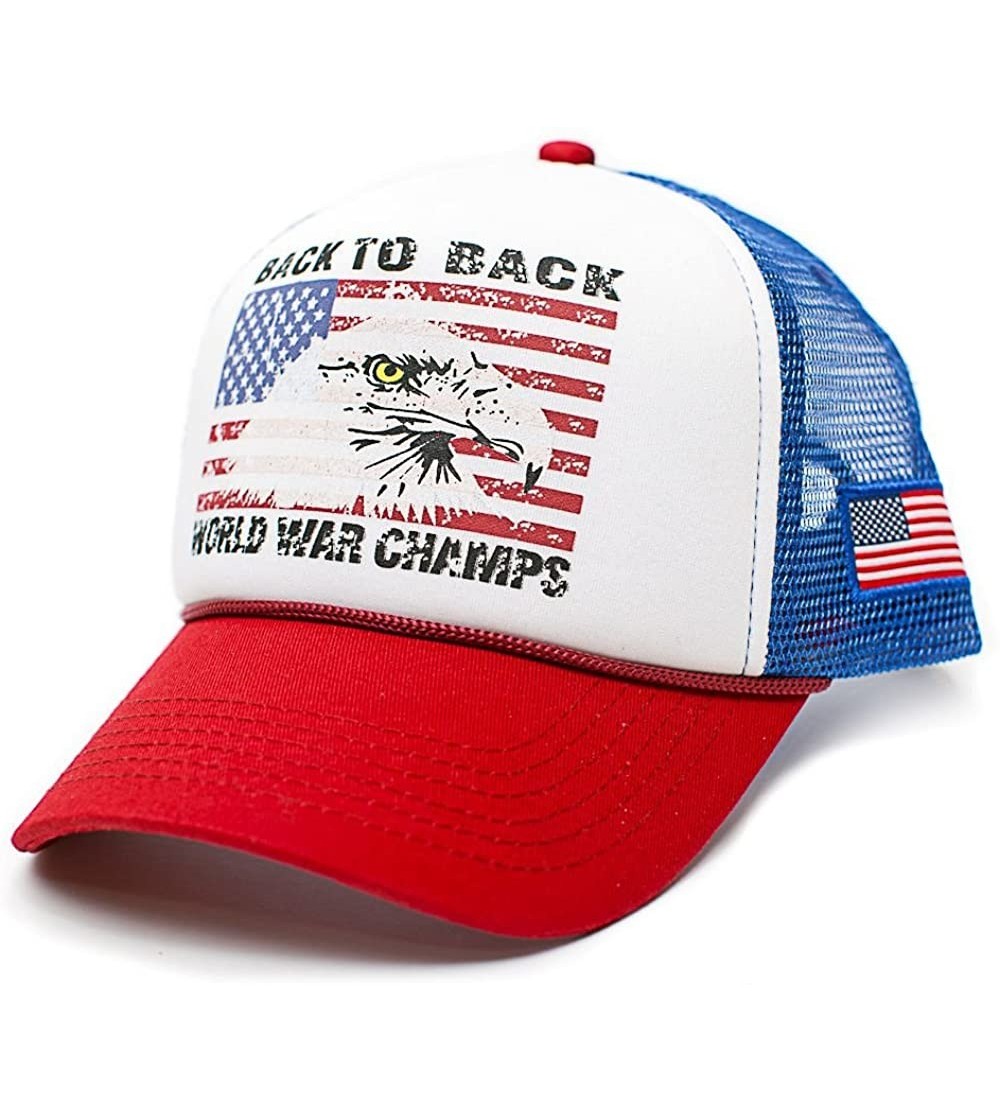 Baseball Caps Eagle Unisex-Adult Trucker Hat -One-Size - Royal/Red - CZ11LEWP63B $15.37