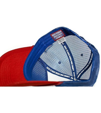 Baseball Caps Eagle Unisex-Adult Trucker Hat -One-Size - Royal/Red - CZ11LEWP63B $15.37