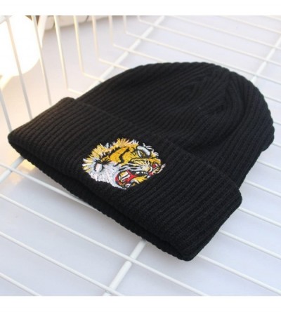 Skullies & Beanies Men's Winter ski Cap Knitting Skull hat - Tiger Black - CG187T2X2TW $12.13