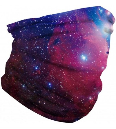 Balaclavas 3D Galaxy Print Seamless Bandana Neck Gaiter Scarf Dust Wind Sun Protection Scarf Neck Balaclava - Red Galaxy - C4...