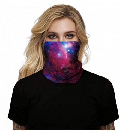 Balaclavas 3D Galaxy Print Seamless Bandana Neck Gaiter Scarf Dust Wind Sun Protection Scarf Neck Balaclava - Red Galaxy - C4...