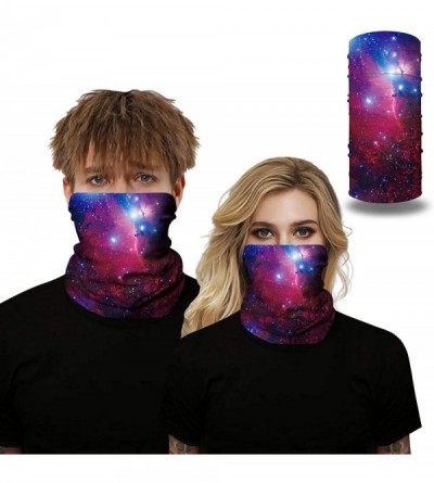 Balaclavas 3D Galaxy Print Seamless Bandana Neck Gaiter Scarf Dust Wind Sun Protection Scarf Neck Balaclava - Red Galaxy - C4...