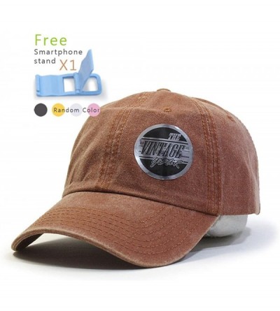 Baseball Caps Vintage Washed Cotton Adjustable Dad Hat Baseball Cap - Tx. Orange - C7123FG28KR $11.54