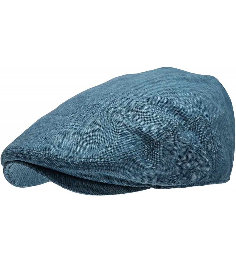 Newsboy Caps Men's Linen Flat Ivy Gatsby Summer Newsboy Hats - Blue - CS12EBEJ0XZ $15.95