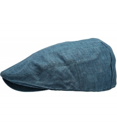 Newsboy Caps Men's Linen Flat Ivy Gatsby Summer Newsboy Hats - Blue - CS12EBEJ0XZ $15.95