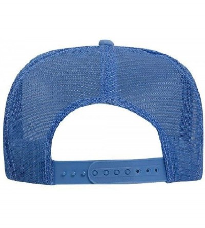 Baseball Caps Polyester Foam Front 5 Panel High Crown Mesh Back Trucker Hat - Col. Blue - CO12EXF1R3N $14.32