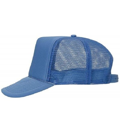 Baseball Caps Polyester Foam Front 5 Panel High Crown Mesh Back Trucker Hat - Col. Blue - CO12EXF1R3N $14.32